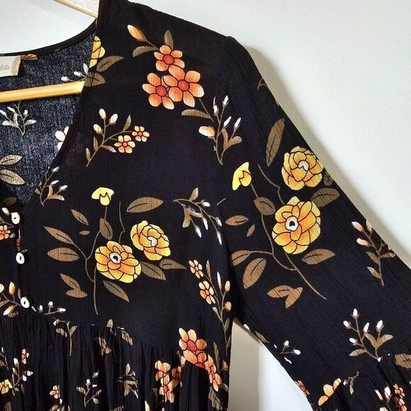 NEVER WORN ALTAR'D STATE FLORAL BELL SLEEVES BOHO BABYDOLL STYLE SHORT DRESS SM - Picture 6 of 16